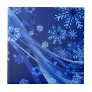 Blue Snowflakes Tile