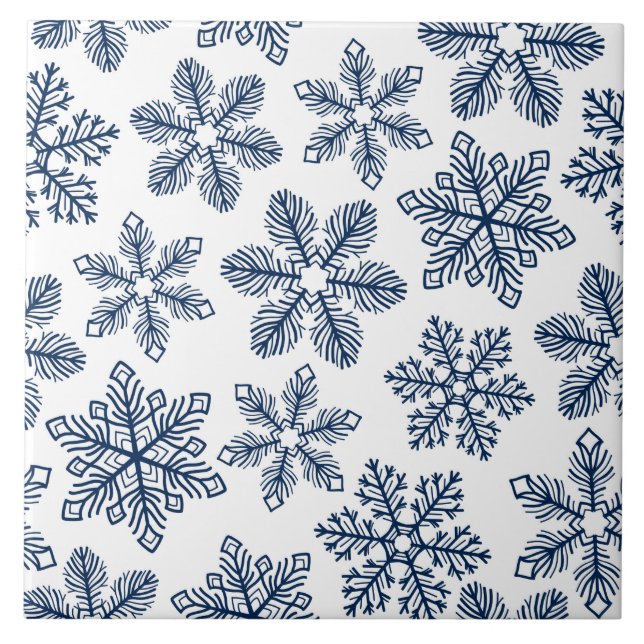 Blue snowflakes tile (Front)