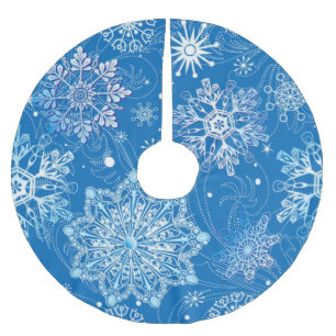 BLUE SNOWFLAKES VINTAGE CHRISTMAS TREE SKIRT