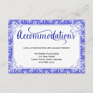 Blue Snowflakes Wedding Accommodations Card
