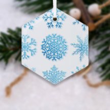 Blue Snowflakes White Christmas 