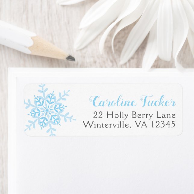 Blue Snowflakes Winter Baby Boy Shower Address (Insitu)