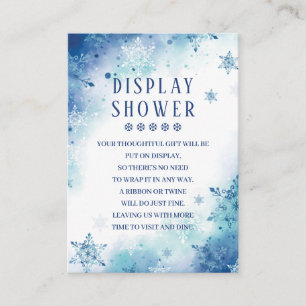 Blue Snowflakes Winter Baby Shower Display Shower  Enclosure Card