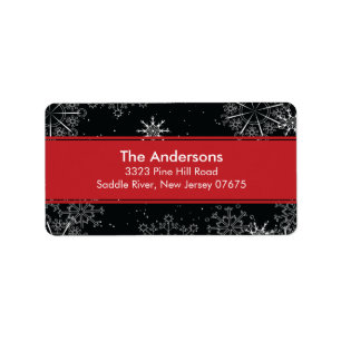 Blue Snowflakes Winter Holiday Return Address Label