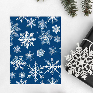 Blue Snowflakes Winter Postcard