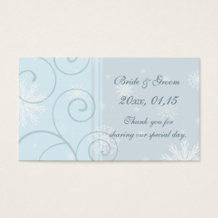 Blue Snowflakes Winter Wedding Favour Tags