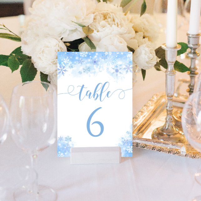  Blue snowflakes winter wedding table numbers (Creator Uploaded)