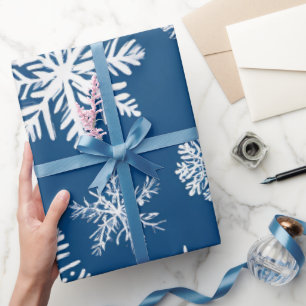 Blue Snowflakes Winter Wrapping Paper