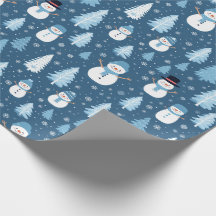 blue snowman christmas gift wrapping papers