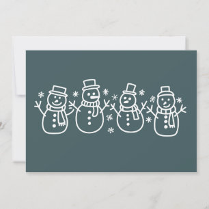 Blue Snowman Christmas Holiday Winter Festive Xmas Card