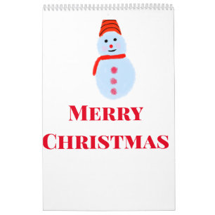 Blue snowman Christmas merry Christmas add name te Calendar