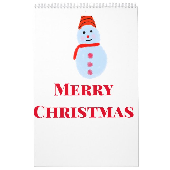 Blue snowman Christmas merry Christmas add name te Calendar (Cover)