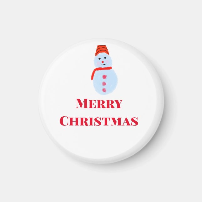 Blue snowman Christmas merry Christmas add name te Magnet (Front)