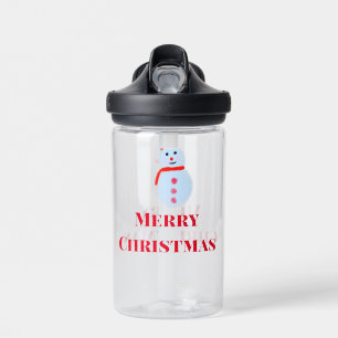 Blue snowman Christmas merry Christmas add name te Water Bottle