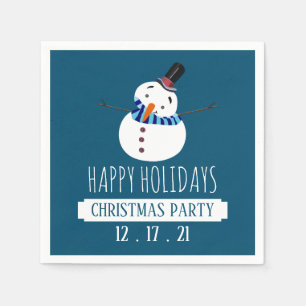 Blue Snowman, Christmas Party Napkin