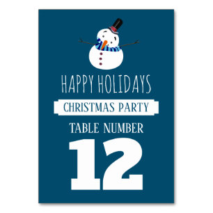 Blue Snowman, Christmas Party Table No. Table Number
