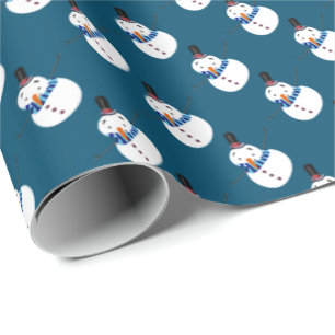 Blue Snowman, Festive Wrapping Paper