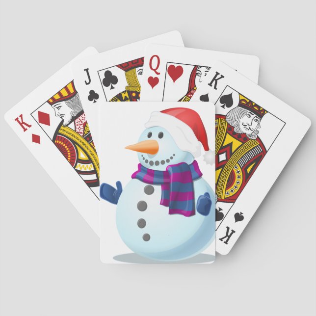 Blue Snowman Playing Cards (Back)