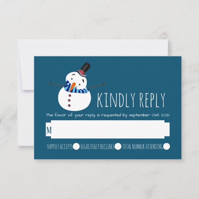 Blue Snowman RSVP (Front)