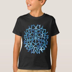 Blue Snowman Snowflake T-Shirt