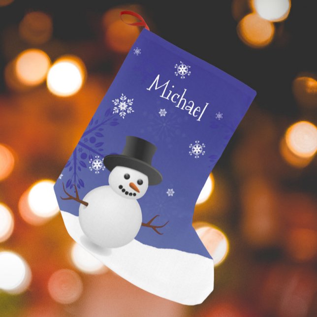 Blue Snowman Winter Scene Christmas Stocking (Blue Snowman Winter Scene Christmas Stocking)