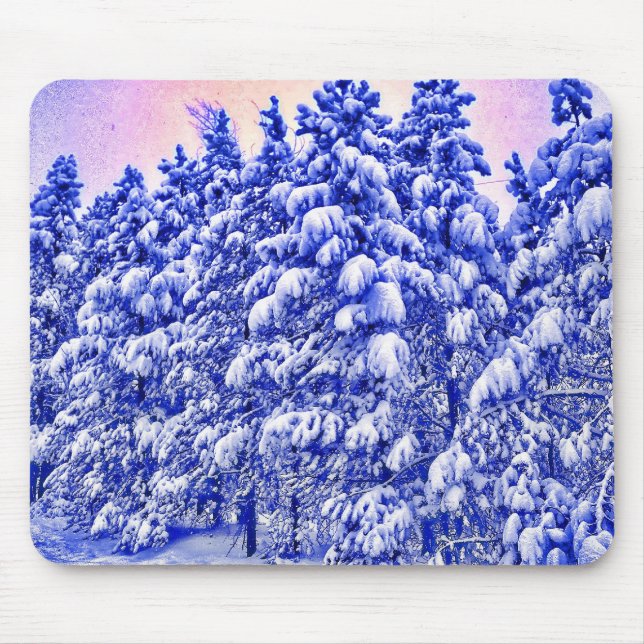 Blue Snowscape, Conifer, CO Mouse Mat (Front)