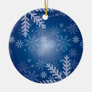blue snowy christmas ornament