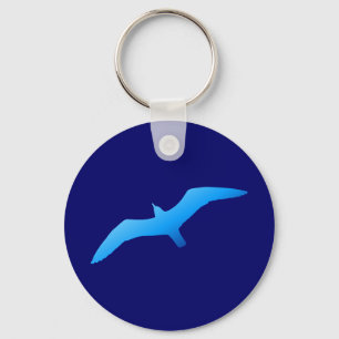 Blue Soaring Gull Key Ring