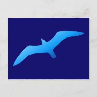 Blue Soaring Gull Postcard