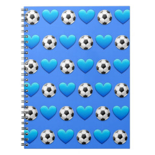 Blue Soccer Ball Emoji Spiral Notebook