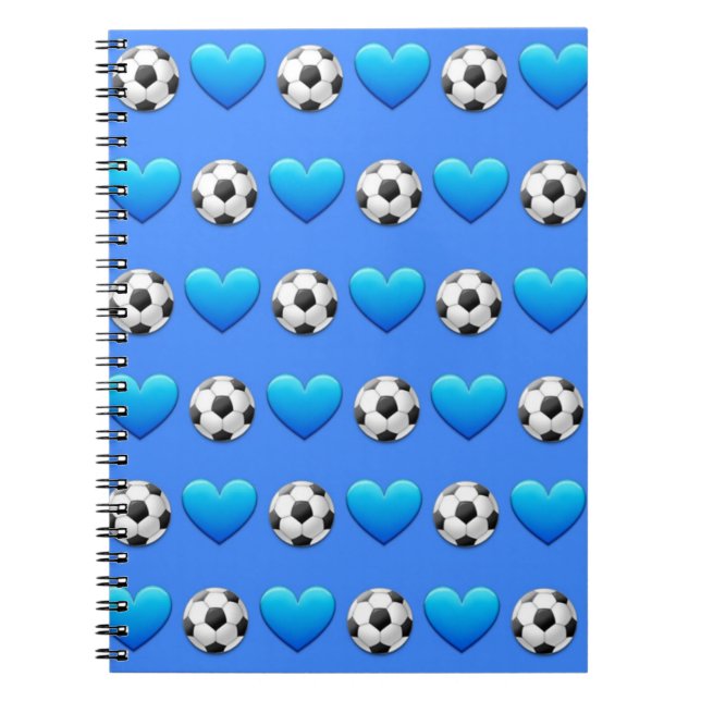 Blue Soccer Ball Emoji Spiral Notebook (Front)