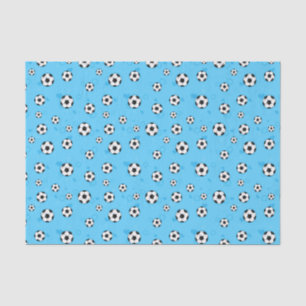 Blue Soccer Ball Pattern Tissue Paper