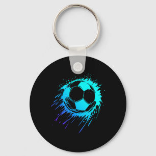 Blue Soccer Ball Soccer Player Mens Soccer Boys So Key Ring