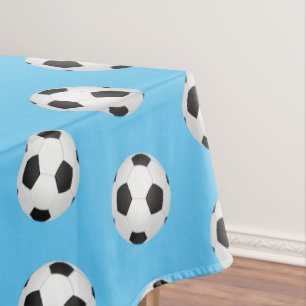 Blue Soccer Balls Kids Birthday Party Tablecloth