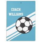 Blue Soccer Coach Personalised Clipboard