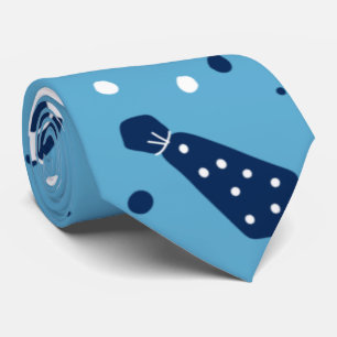 Blue Soccer Fan Pattern Player Coach Father's Day Tie