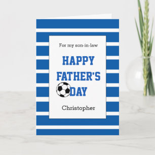 Blue Soccer Father's Day Son-in-Law Card