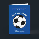 Blue Soccer Sport 12th Birthday Card<br><div class="desc">A blue soccer 12th birthday card for him. You will be able to easily personalise the front of this soccer sport birthday card with his name. The inside card message and the back of the card can also be edited. This personalised soccer 12th birthday card would make a great keepsake...</div>