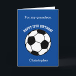 Blue Soccer Sport 13th Birthday Card<br><div class="desc">A blue soccer 13th birthday card for him. You will be able to easily personalise the front of this soccer sport birthday card with his name. The inside card message and the back of the card can also be edited. This soccer 13 birthday card would make a great keepsake card...</div>