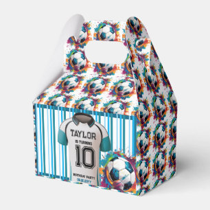 blue soccer Sports Boy Jersey Kids Birthday Party Favour Box