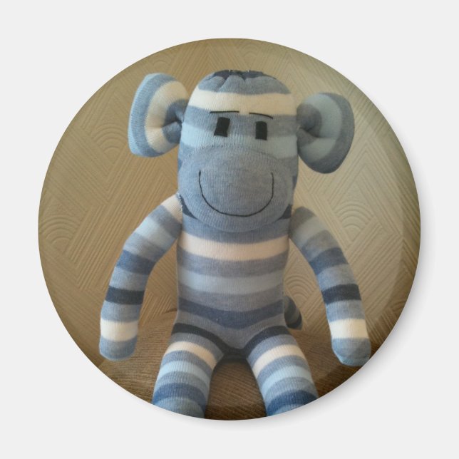 Blue Sock Monkey Magnet (Front)