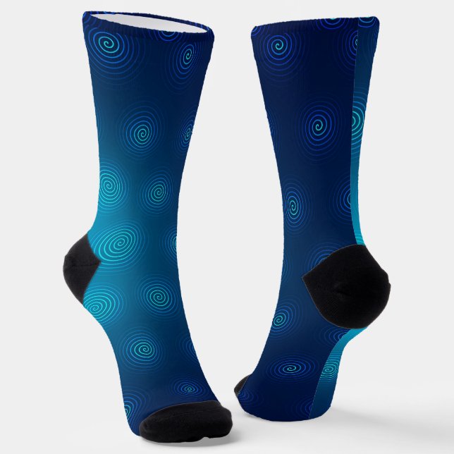 Blue socks with a black toe cap (Angled)