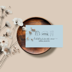 Blue soft Tooth whitening dental art Business Card
