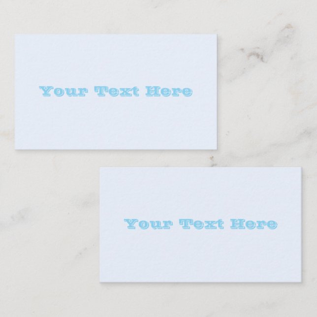 Blue Soft White Pastel Solid Colour Business Card (Front/Back)