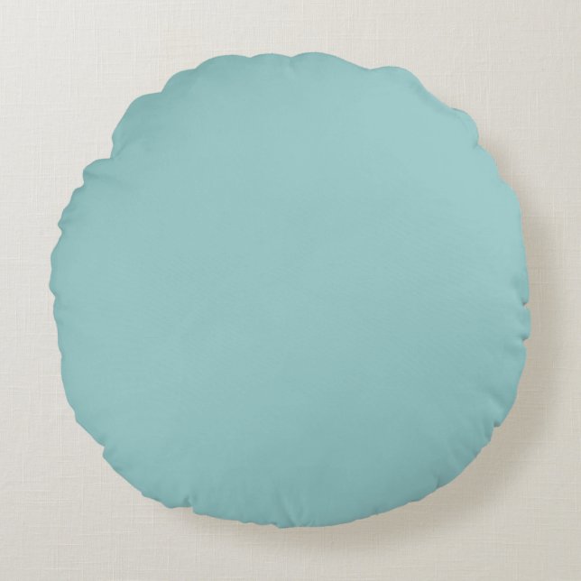 Blue  solid plain colour round cushion (Front)