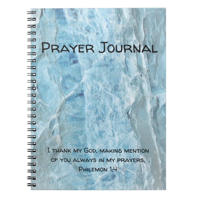 Blue Solid Rock Abstract Prayer Journal Notebook (Front)