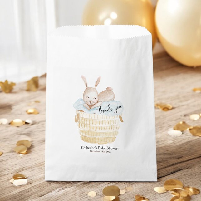 Blue Some Bunny in a Basket Baby Shower Favour Bags (Creator Uploaded)