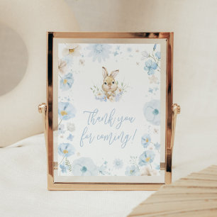 Blue Somebunny Rabbit Thank you for Coming Poster