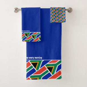 Blue   SOUTH AFRICA FLAG Bath Towel Set