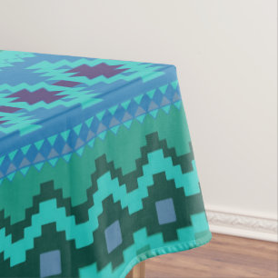 blue southwest pattern -  western abstract art tablecloth